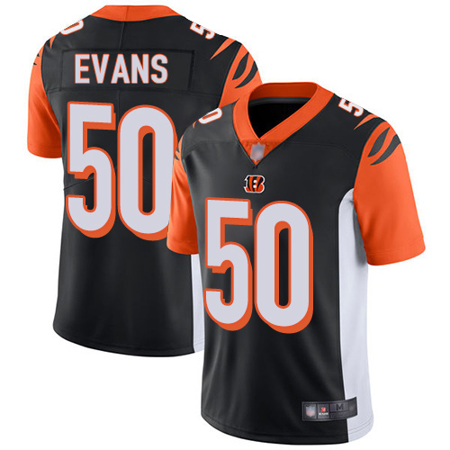 Cincinnati Bengals Limited Black Men Jordan Evans Home Jersey NFL Footballl #50 Vapor Untouchable->youth nfl jersey->Youth Jersey